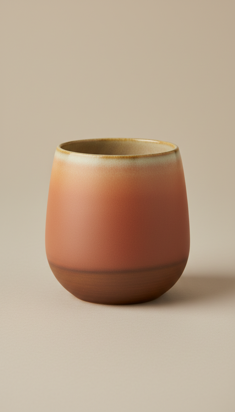 Tumbler in cocoa clay texture